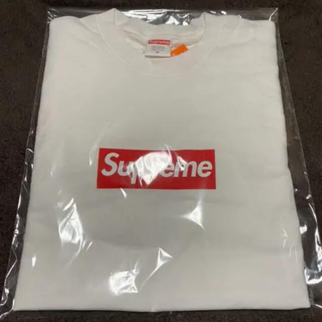 メンズSupreme box logo long sleeveTee☆白 Ｍ☆