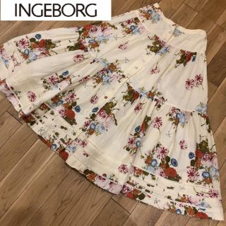 インゲボルグ(INGEBORG)のインゲボルグ　INGEBORG フラワー　総柄　ドレス　スカート(ロングスカート)