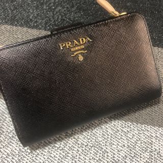 プラダ(PRADA)のPRADAプラダ　サフィアーノ　ブラックベージュ　美品　特別セール(財布)