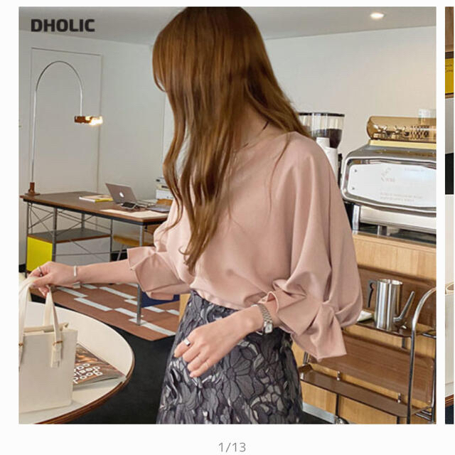dholic(ディーホリック)のVネックタックスリーブブラウス　ディーホリック レディースのトップス(シャツ/ブラウス(長袖/七分))の商品写真