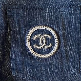 シャネル(CHANEL)のひよこ様専用超美品　シャネル　レア　ストレートデニムパンツ(デニム/ジーンズ)