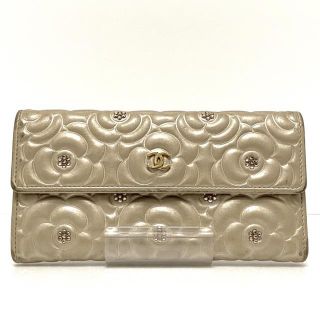 シャネル(CHANEL)のシャネル 長財布 カメリア ベージュ(財布)