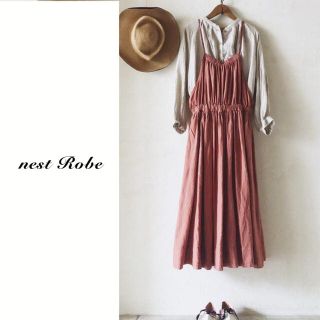 ネストローブ nest robe ナチュラルダイリネンエプロンドレス