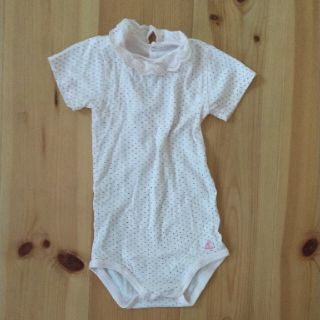 プチバトー(PETIT BATEAU)の【匿名配送】プチバトー 70～74cm ピンクキラキラドットボディスーツ(ロンパース)