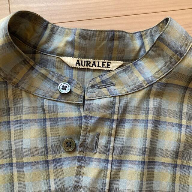 美品 Auralee オーラリー スーパーライトウールチェックスリーブレス