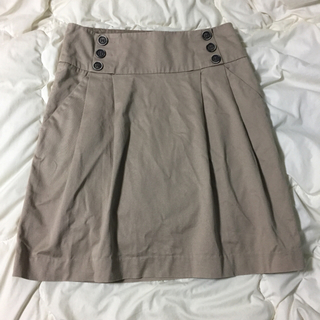 ザラ(ZARA)のザラ ベージュ グレー スカート ZARA Sサイズ ポケット(ひざ丈スカート)