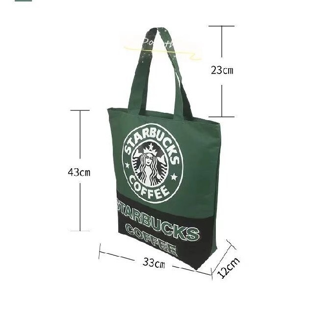 Starbucks Coffee(スターバックスコーヒー)の【スターバックス】海外限定　トートバック　エコバック　マザーズバック　黒/緑 レディースのバッグ(トートバッグ)の商品写真