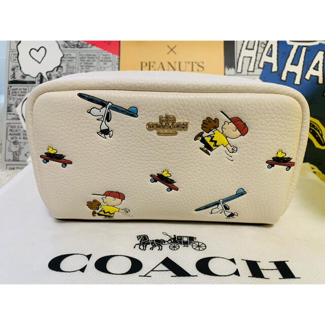 COACHxPEANUTS コスメティックケース コーチ スヌーピー ポーチ