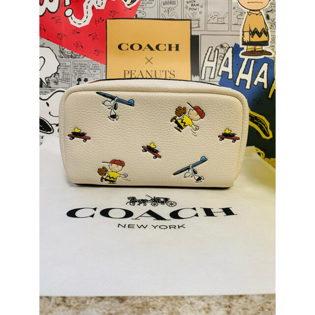 COACHxPEANUTS コスメティックケース コーチ スヌーピー ポーチ