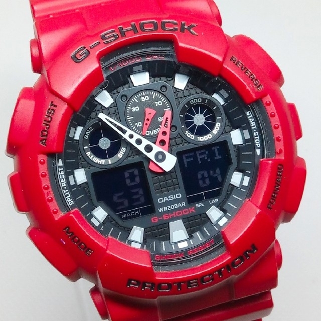 カシオ CASIO G-SHOCK GA-100B レッド アナデジ 腕時計