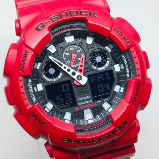 ジーショック(G-SHOCK)のビッグケース！レッドモデル GA-100B-4AJF G-SHOCK(腕時計(アナログ))