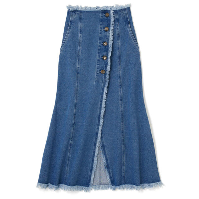 GRL(グレイル)の【GRL】スリットフリンジスカート ブルー レディースのスカート(ロングスカート)の商品写真