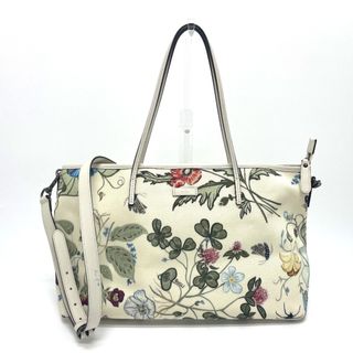 グッチ(Gucci)のグッチ GUCCI クリス ナイト 353437 フローラ 花柄  カバン 2WAY トートバッグ ショルダーバッグ レザー/PVC アイボリー×マルチカラー(ショルダーバッグ)