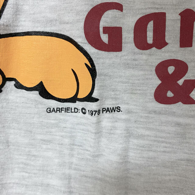 【希少】90s Garfield ガーフィールド Tシャツ デカプリント　グレー 8