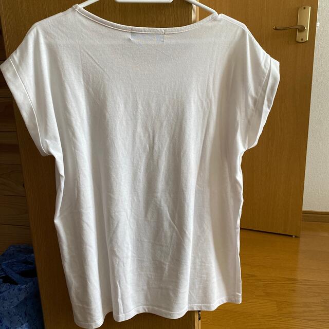 白ティー Lサイズ レディースのトップス(Tシャツ(半袖/袖なし))の商品写真