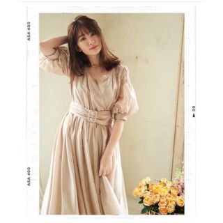 Airy Volume Sleeve Dress ライトピンクベージュ(ロングワンピース/マキシワンピース)