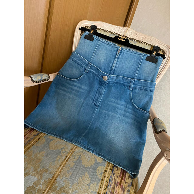 超美品! ココマークいっぱい♫シャネル デニム ミニスカート 重ね履きデザイン | フリマアプリ ラクマ