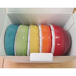 ルクルーゼ(LE CREUSET)の希少 350ml ♡ ル・クルーゼ   ライスボール 5個セット レインボー ♡(食器)