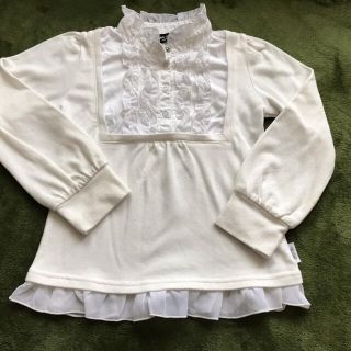 コムサイズム(COMME CA ISM)のコムサイズム　胸元フリル　カットソー　100センチ(Tシャツ/カットソー)