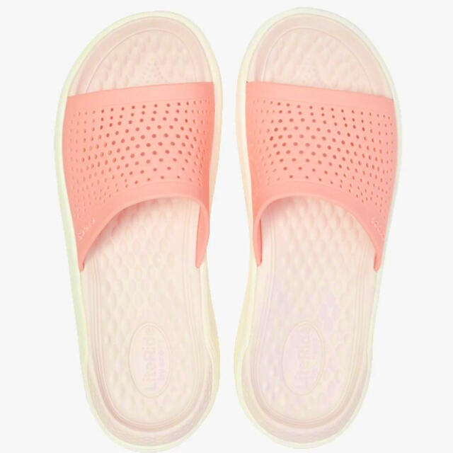 crocs(クロックス)の新品 クロックス ライトライド スライド 25 25.5cm メロン ピンク レディースの靴/シューズ(サンダル)の商品写真