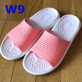 クロックス(crocs)の新品 クロックス ライトライド スライド 25 25.5cm メロン ピンク(サンダル)