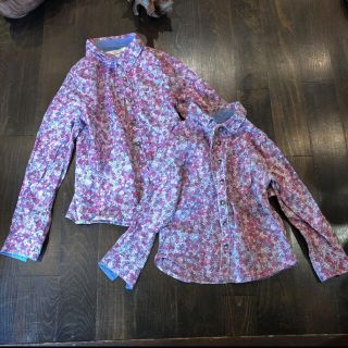 エイチアンドエム(H&M)のH&M キッズ 長袖シャツ 姉妹 お揃い 2着セット リバティ 花柄 11090(ブラウス)