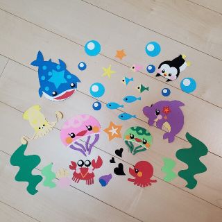 壁面飾り　海のいきもの　幼稚園　保育園(型紙/パターン)