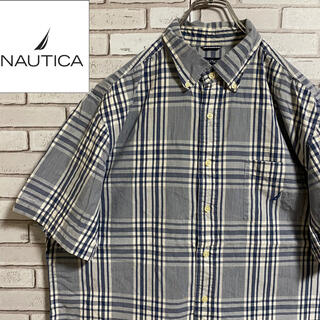 ノーティカ(NAUTICA)の90s 古着 ノーティカ 刺繍ロゴ  チェックシャツ ビッグシルエット(シャツ)