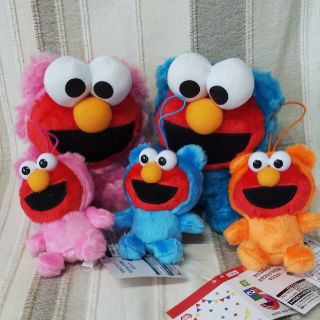 セサミストリート(SESAME STREET)の【セット】セサミストリート　カラフルクマぐるみ　エルモ　マスコット　ぬいぐるみ(ぬいぐるみ)