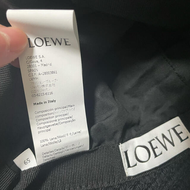 LOEWE(ロエベ)の【貴重】ロエベ　エンブロイダリーニットハット　20AW メンズ　黒　花 メンズの帽子(ハット)の商品写真