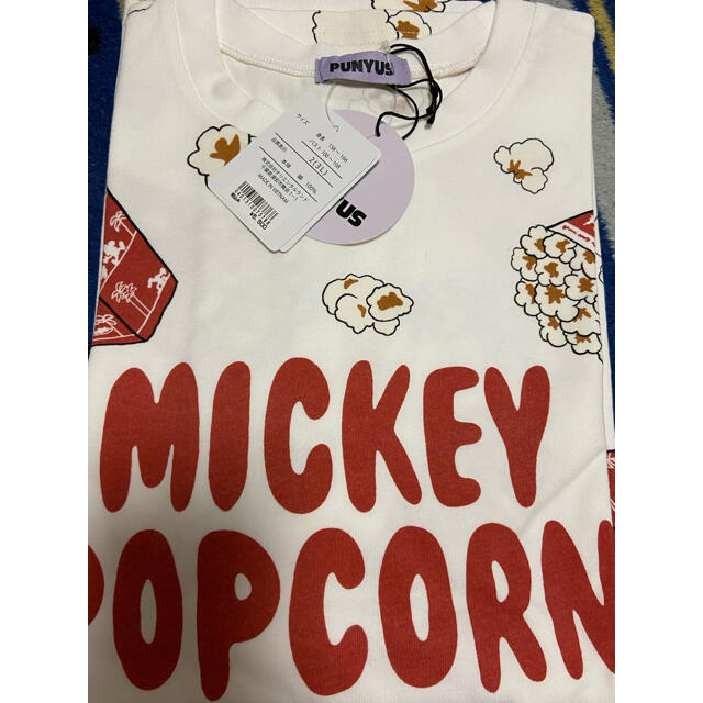 新品 プニュズ ポップコーン ディズニー Tシャツ punyus 総柄 ミッキー