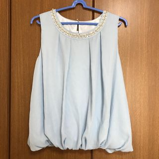 ヴィス(ViS)のViS♡ノースリーブバルーントップス♡アイスブルー新品未使用(カットソー(半袖/袖なし))