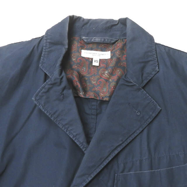 Engineered Garments(エンジニアードガーメンツ)のEngineered Garments エンジニアードガーメンツ アメリカ製 Baker Jacket - Weather Poplin ベイカージャケット ウェザーポプリン XS ネイビー テーラード ペイズリー アウター【中古】【Engineered Garments】 メンズのジャケット/アウター(テーラードジャケット)の商品写真