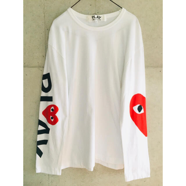 COMME des GARCONS(コムデギャルソン)の【美品★希少★メンズL】プレイコムデギャルソン 両袖 デザイン ロング Tシャツ メンズのトップス(Tシャツ/カットソー(七分/長袖))の商品写真