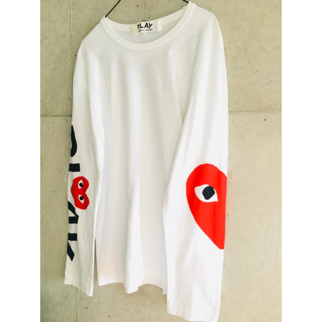 COMME des GARCONS(コムデギャルソン)の【美品★希少★メンズL】プレイコムデギャルソン 両袖 デザイン ロング Tシャツ メンズのトップス(Tシャツ/カットソー(七分/長袖))の商品写真