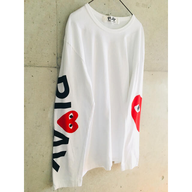 COMME des GARCONS(コムデギャルソン)の【美品★希少★メンズL】プレイコムデギャルソン 両袖 デザイン ロング Tシャツ メンズのトップス(Tシャツ/カットソー(七分/長袖))の商品写真