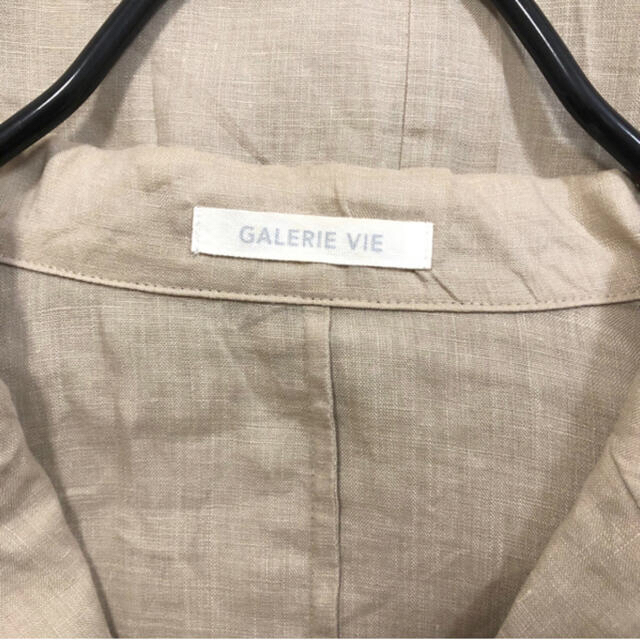 今年の新作から定番まで！ 【GALERIE VIE】リネンシャツジャケット　オープンカラーシャツ　ベージュ