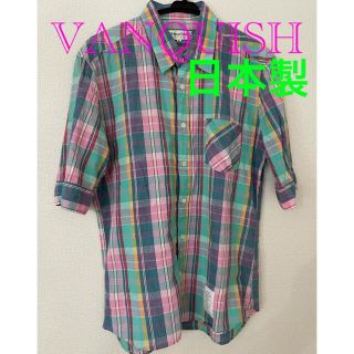 ヴァンキッシュ(VANQUISH)のVANQUISH  ヴァンキッシュ　チェックシャツ　半袖シャツ　L 日本製(シャツ)