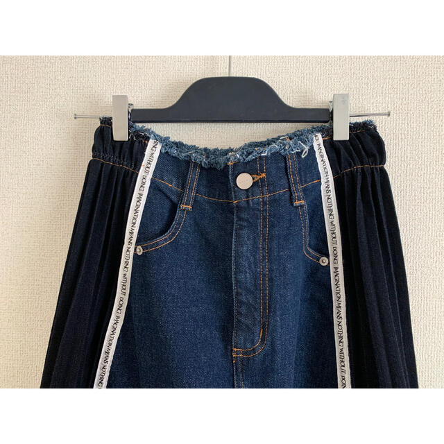 最大62％オフ！ 新品 DENIM Sサイズ AMERI SIDE SKIRT PLEATS ロングスカート