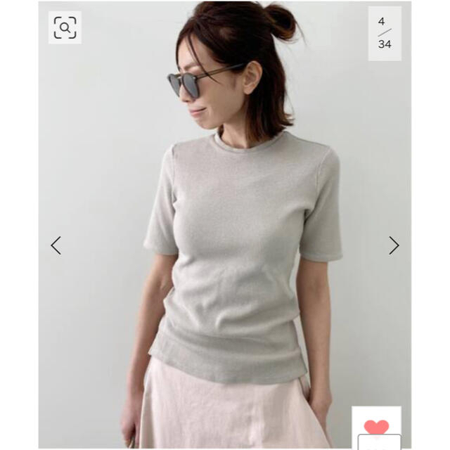 L'Appartement DEUXIEME CLASSE(アパルトモンドゥーズィエムクラス)の新品☺︎【GOOD GRIEF/グッドグリーフ】Rib Tee ベージュ レディースのトップス(Tシャツ(半袖/袖なし))の商品写真