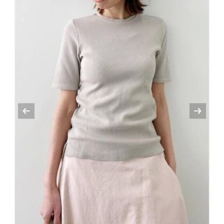 アパルトモンドゥーズィエムクラス(L'Appartement DEUXIEME CLASSE)の新品☺︎【GOOD GRIEF/グッドグリーフ】Rib Tee ベージュ(Tシャツ(半袖/袖なし))