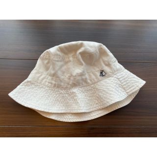 プチバトー(PETIT BATEAU)の【美品】プチバトー キッズ クロシェ 帽子 ハット 白(帽子)