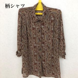 柄シャツ　ペイズリー　花柄　Lsize 大きめsize  七分〜八分袖おしゃれ(シャツ/ブラウス(長袖/七分))