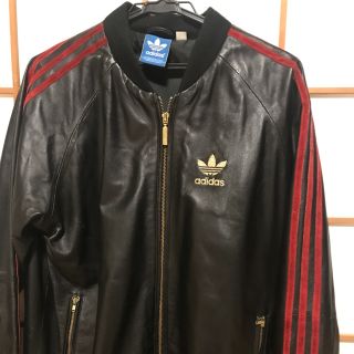 adidas アディダス　レザージャケット　L