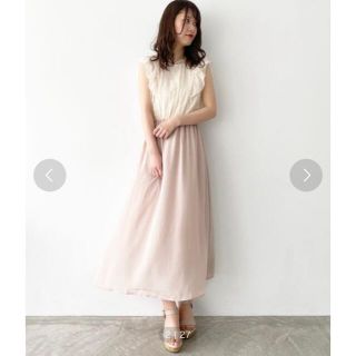 マジェスティックレゴン(MAJESTIC LEGON)の【新品タグ付き】マジェスティックレゴン　2WAY異素材スリーブリブカーディガン(ロングワンピース/マキシワンピース)