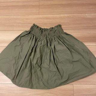 ザラ(ZARA)のZARA BASIC ひざ丈　フレアスカート　カーキ　S(ひざ丈スカート)