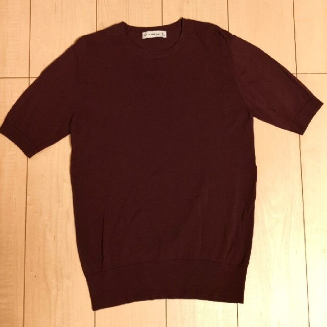 ZARA(ザラ)のZARA 透け感 シアー ニット風 Tシャツ レディースのトップス(Tシャツ(半袖/袖なし))の商品写真