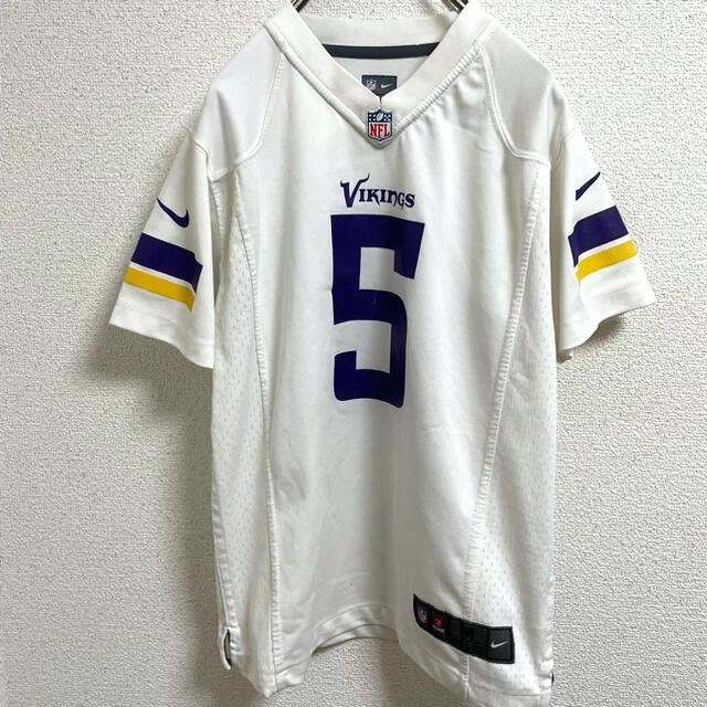 NIKE(ナイキ)の古着  ゲームシャツ ナイキ NFL 白 ホワイト ユニフォーム アメフト メンズのトップス(Tシャツ/カットソー(半袖/袖なし))の商品写真