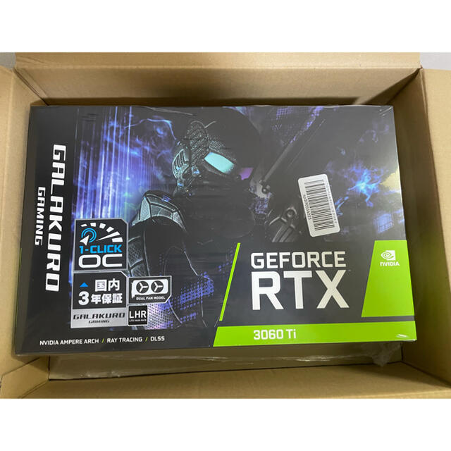 新品未開封　玄人志向 GG-RTX3060Ti-E8GB/DF/LHR