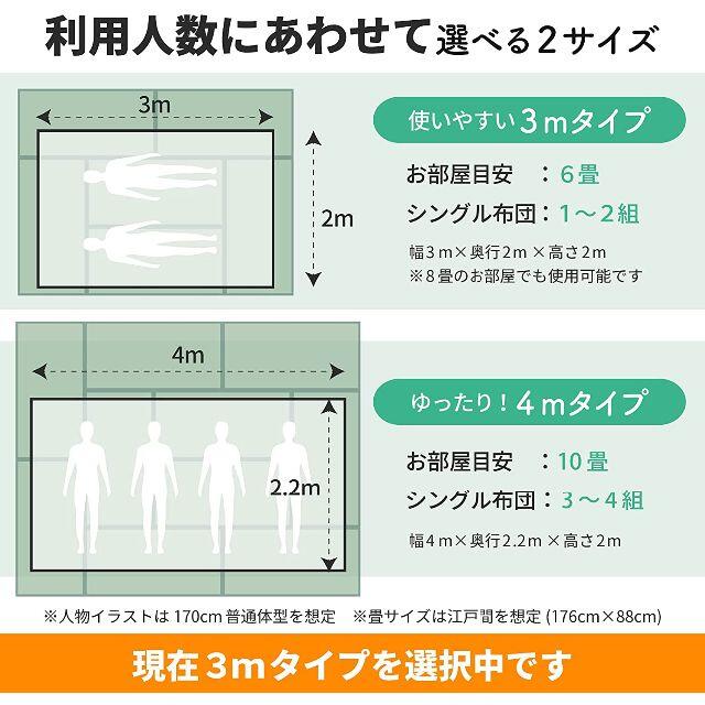 特大蚊帳　3m 6畳 インテリア/住まい/日用品の寝具(その他)の商品写真